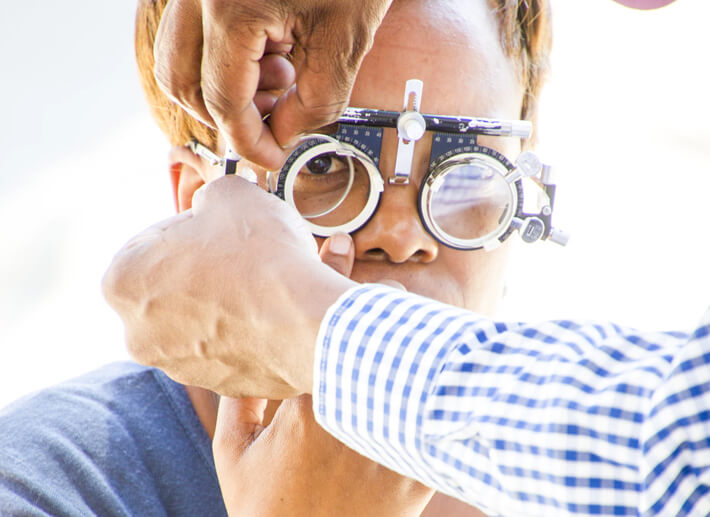 another lady receiving eye examination